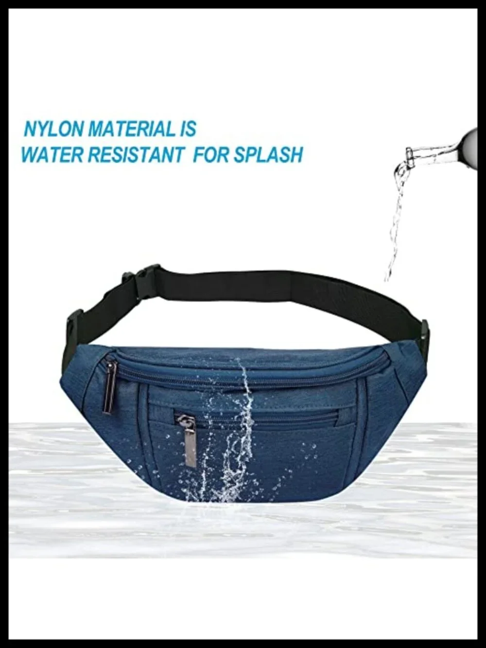 AIKENDO Fanny Pack Crossbody Waist Bag Nylon 4 Pockets Adjustable Strap